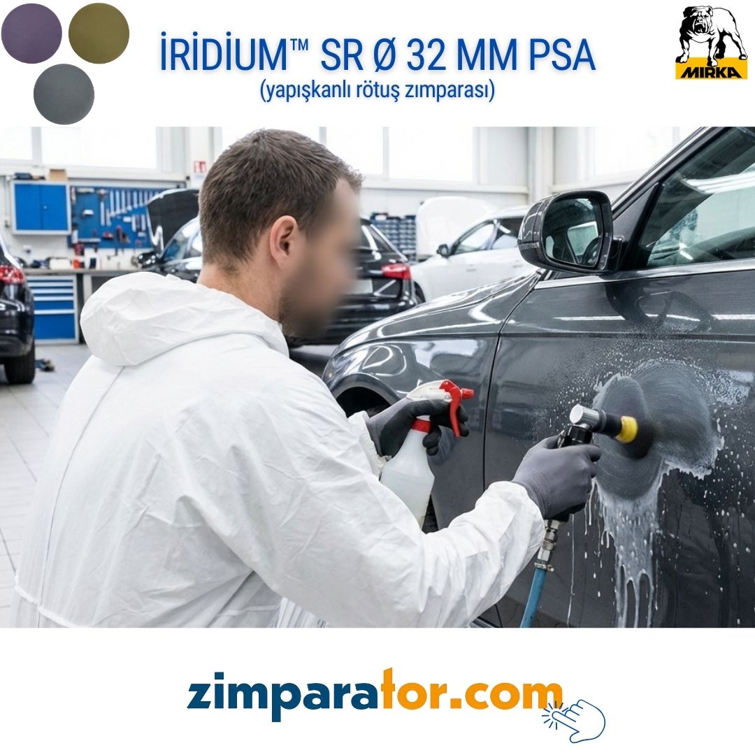 Mirka Iridium 32 mm PSA Yapışkanlı Film Zımpara Diski - Mikro Detay ve Çizik Giderici (Toptan) - Görsel 5